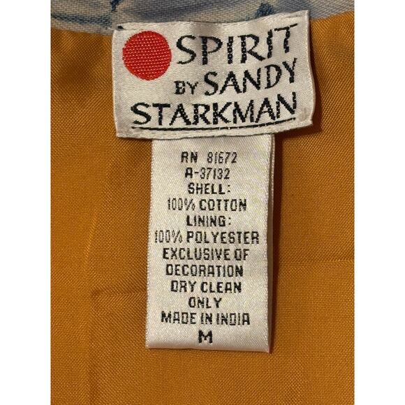 VTG Medium Sandy Starkman Embroidered Women's Jacket Elephants Cotton  EUC - Picture 5 of 9